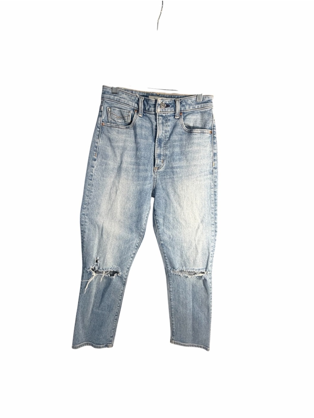 Revtown High Waist Crop Light Blue Distressed Womens Jeans Sz 27